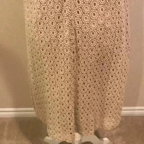 Garnet Hill Beige Eyelet Sheath Dress-Size 10 - Picture 5 of 11